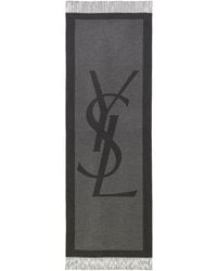 Saint Laurent - Silk Logo Scarf - Lyst