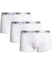 Emporio Armani - Stretch-cotton Eagle Monogram Trunks (pack Of 3) - Lyst
