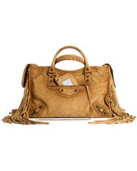 Balenciaga - Small Suede Fringe Le City Top-Handle Bag - Lyst
