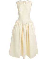 Self-Portrait - Taffeta Collared Midi Dress - Lyst