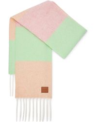 Loewe - Brushed Alpaca-Wool Stripe Fringe Scarf - Lyst