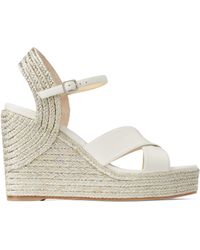 Jimmy Choo - Dellena 100 Leather Wedge Sandals - Lyst