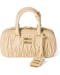 Miu Miu - Mini Matelassé Leather Arcadie Top-Handle Bag - Lyst