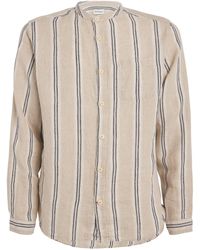 Oliver Spencer - Linen Striped Grandad Shirt - Lyst
