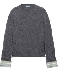 Prada - Wool-Cashmere Crew-Neck Sweater - Lyst