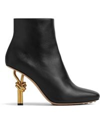 Bottega Veneta - Calfskin Heeled Ankle Boots 90 - Lyst