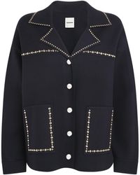 Sandro - Embellished Blazer-Collar Cardigan - Lyst