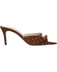 Andrea Wazen - Suede Carol Heeled Mules 75 - Lyst