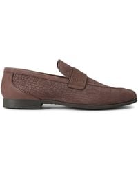 Kurt Geiger - Croc-Embossed Suede Aldgate Flex Loafers - Lyst