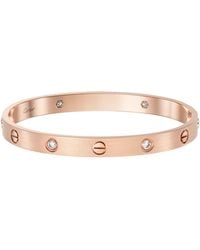 Cartier - And Diamond Brushed Love Bangle - Lyst