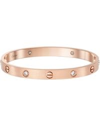 Cartier - Brushed And Diamond Love Bangle - Lyst