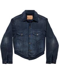Balenciaga - Distressed Denim Jacket - Lyst