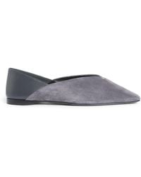 Max Mara - Suede Leather-Trim Ballet Flats - Lyst