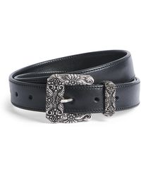 MOLEBO - Leather Rose Buckle Western Belt - Lyst