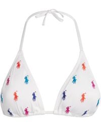 Polo Ralph Lauren - Polo Pony-Embroidered Triangle Bikini Top - Lyst