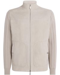 Eleventy - Suede Bomber Jacket - Lyst