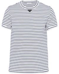 Prada - Striped Triangle T-Shirt - Lyst