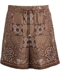 Amiri - Silk Ma Check Shorts - Lyst