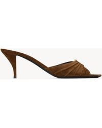 Saint Laurent - Suede Babylone Heeled Mules 60 - Lyst