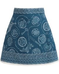 ALÉMAIS - Linen Printed Lucky Mini Skirt - Lyst