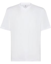 Brunello Cucinelli - Cotton V-neck T-shirt - Lyst