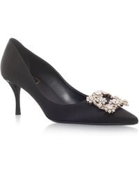 Roger Vivier - Satin Decolleté Crystal Buckle Pumps 65 - Lyst