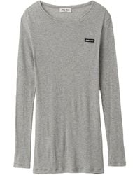 Miu Miu - Ribbed Mini Dress - Lyst