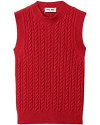 Miu Miu - Cashmere Cable-Knit Vest - Lyst