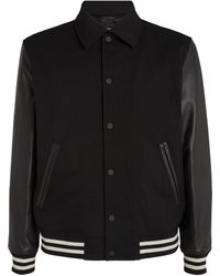 Theory - Leather-sleeve Varsity Jacket - Lyst