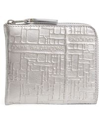 Comme des Garçons - Leather Zipped Logo Embossed Card Holder - Lyst