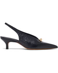 Maje - Snakeskin-Embossed Leather Slingback Heels 50 - Lyst
