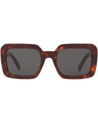 Celine - Tortoiseshell Square Triomphe Sunglasses - Lyst
