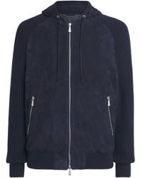 Eleventy - Suede-Trim Padded Jacket - Lyst