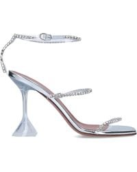 AMINA MUADDI - Embellished Gilda Glass Sandals 95 - Lyst