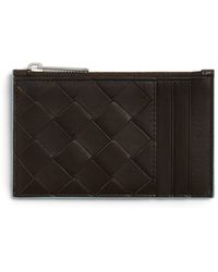 Bottega Veneta - Leather Intrecciato Zipped Card Holder - Lyst