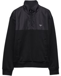 Prada - Cotton And Re-Nylon Half-Zip Jacket - Lyst