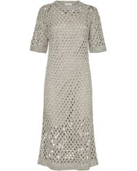 Brunello Cucinelli - Net Dazzling Knitted Midi Dress - Lyst