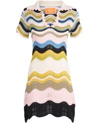 La DoubleJ - Cotton Knitted Chevron Mini Dress - Lyst