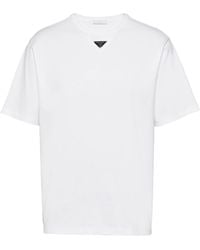Prada - Triangle Plaque T-Shirt - Lyst