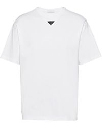 Prada - Triangle Plaque T-Shirt - Lyst