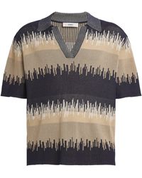 Commas - Jacquard Wave Polo Shirt - Lyst