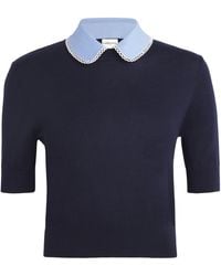 Claudie Pierlot - Wool-Blend Lace Collar Sweater - Lyst