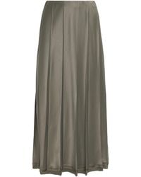 Vince - Satin Pleated Midi Skirt - Lyst