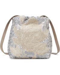 Brunello Cucinelli - Magnolia-embroidered Bucket Bag - Lyst