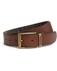 Barbour - Leather Tartan Reversible Belt - Lyst