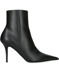 AMINA MUADDI - Leather Barbara Heeled Ankle Boots 90 - Lyst