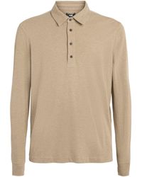 PAIGE - Cotton Ballard Long-Sleeve Polo Shirt - Lyst
