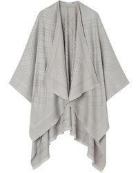 Burberry - Wool-Cashmere Check Cape - Lyst