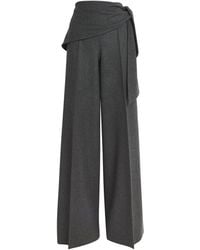 Max Mara - Stretch-Virgin Wool Wrap Trousers - Lyst