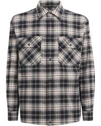 Moncler - Cotton Check Zip-Up Shirt - Lyst